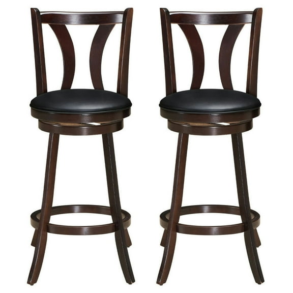 Resenkos Set of 2 Swivel Bar Stools 29.5 Inch Bar Height Chairs with Rubber Wood Legs-29.5 Inch, Bar Height Stools, Bar Stools for Kitchen Island for Kitchen, Dining Room