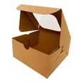 thumbnail image 1 of Caja para pasteles - Paquete 50 piezas, Color Kraft, con Ventana de Acetato. Ideal para Pastelillos, Donas, Repostería, 1 of 4