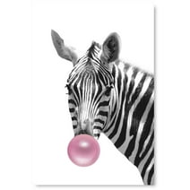 Awkward Styles Zebra Blowing Pink Bubble Gum Poster Decor Animal Poster Pink Unframed Decor Funny Zebra Decor Gifts Cute Zebra Pink Wall Art Nursery Room Decor Kids Room Decor Birthday Gifts for Kids
