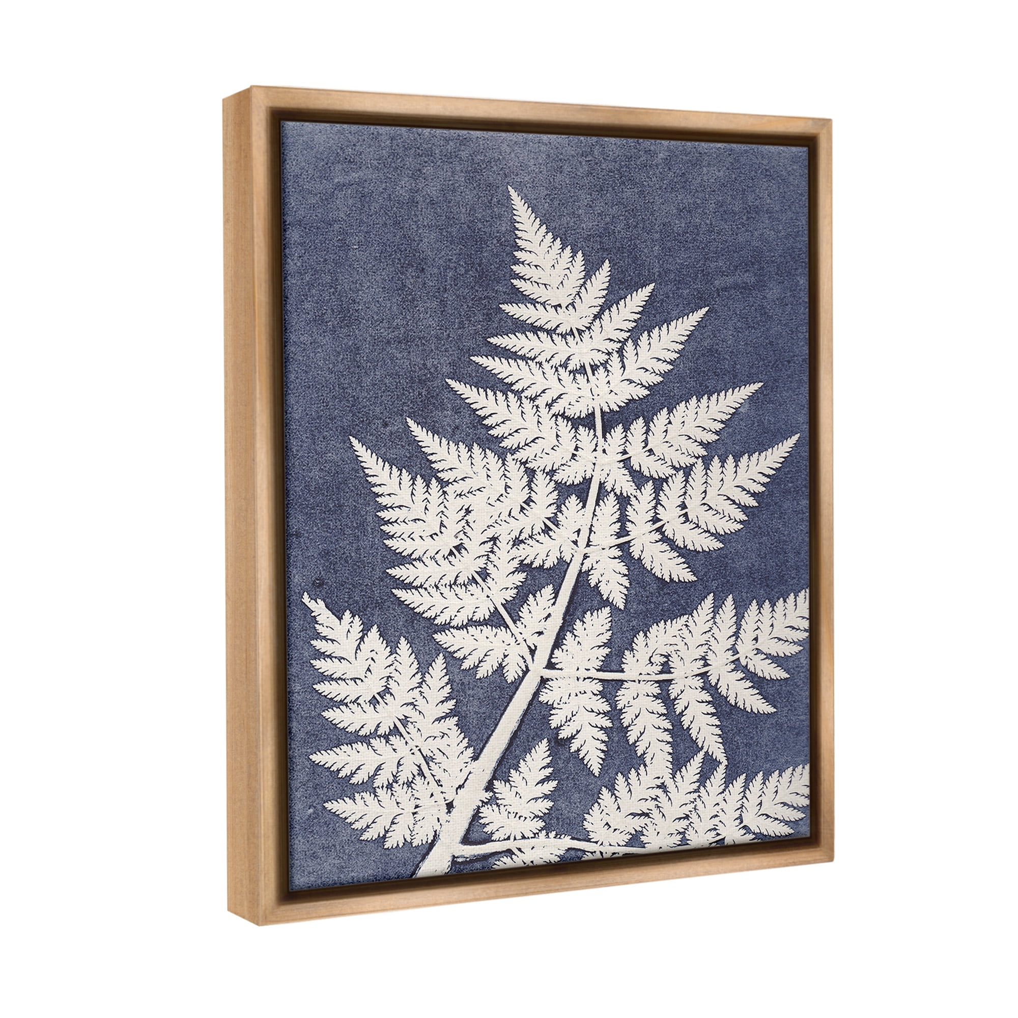 Stupell Industries Forest Fern Silhouette Botanical & Floral Painting Brown Floater Framed Canvas Art Print Wall Art, 25 x 31