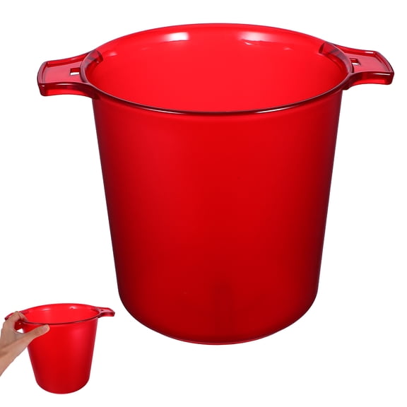 OULII Frosted Red Pc Ice Bucket for Parties - Large Capacity and Easy to Clean
