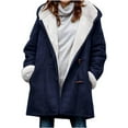 thumbnail image 1 of Chaqueta de invierno para mujer, larga, cálida, forrada, tallas grandes, de algodón, para mujer, chaqueta tipo parka, abrigo de otoño e invierno para mujer (XL), 1 of 5