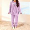 thumbnail image 6 of Censtreet Women's Winter Pajama Set,2-Piece Flannel Top and Pants Loungewear Set,Winter Fuzzy Soft Sleepwear, 6 of 8