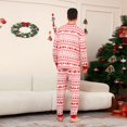 thumbnail image 5 of Yuaguia Family Matching Christmas Pajamas, Nordic Reindeer Snowflake Fair Isle Print Long Sleeve Top and Red White Holiday Pattern Lounge Pants Sleepwear Set, Men 2XL, 5 of 6