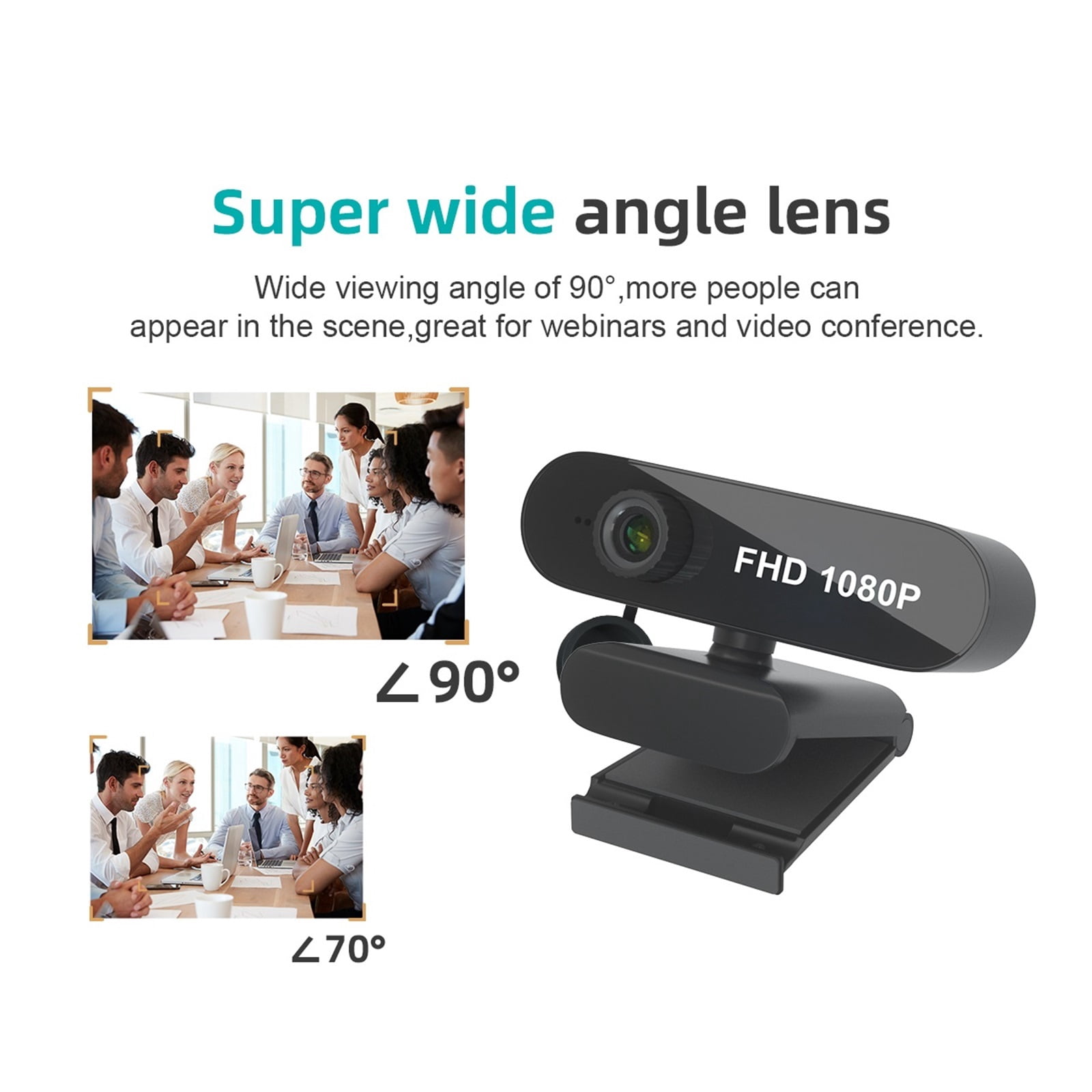 1080P USB Webcam Wide Angle Noise Reduction For PC Laptop Video Conference Online Study Live Boardcast Webcam Camera ,HD Video