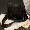 thumbnail image 1 of Bolsas De Hombro Bolso de mujer PVC transparente PU color sólido casual bandolera (negro) Tmvgtek Para Estrenar, 1 of 7