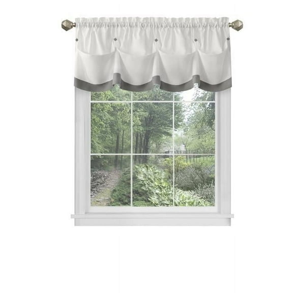 58 x 14 in. Lana Window Curtain Valance, Grey
