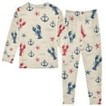 thumbnail image 2 of joogoo Anchors Starfish Lobsters 2 Piece Long Sleeve Tee and Pants Cotton Pajama Set 8Y, 2 of 7