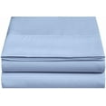 thumbnail image 2 of 700 Thread Count 3 Piece Flat Sheet ( 1 Flat Sheet + 2- Pillow cover ) 100% Egyptian Cotton Color Light Blue Solid Size Queen, 2 of 4