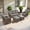 Brown/Gray, variant on PARKWELL 5 Pieces Patio Furniture Set, 7-Seat All-Weather Wicker Conversation Sofa Set with Single Chairs, Ottoman and 5-inch Thick Deep Cushions for Porch Deck, Brown/Navy