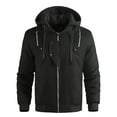 thumbnail image 2 of Ceisia Men's solid color zipper jacket pocket long sleeve outdoor Gift outerwear, 2 of 9