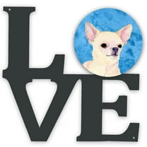 Carolines Treasures SS4748-BUWALV Blue Chihuahua Metal Wall Artwork LOVE 12X12 multicolor