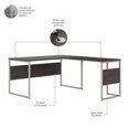 thumbnail image 3 of Pemberly Row 60W x 30D L Shaped Table Desk in Storm Gray - Engineered Wood, 3 of 8