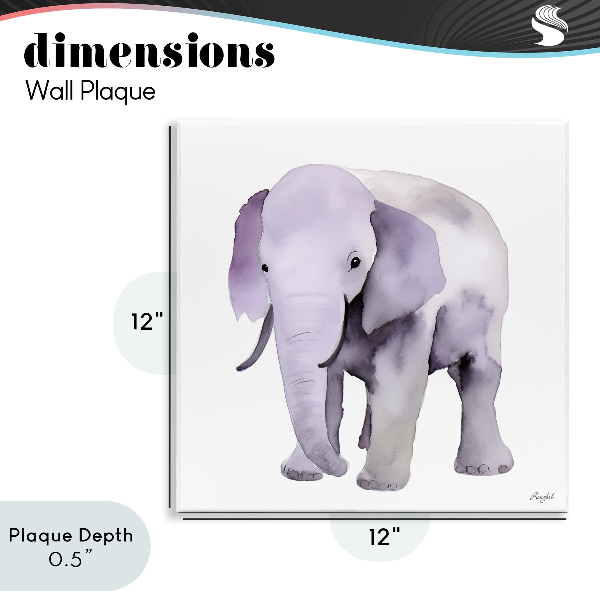 Stupell Industries Kid's Minimal Elephant Wall Plaque Art, design by Roozbeh