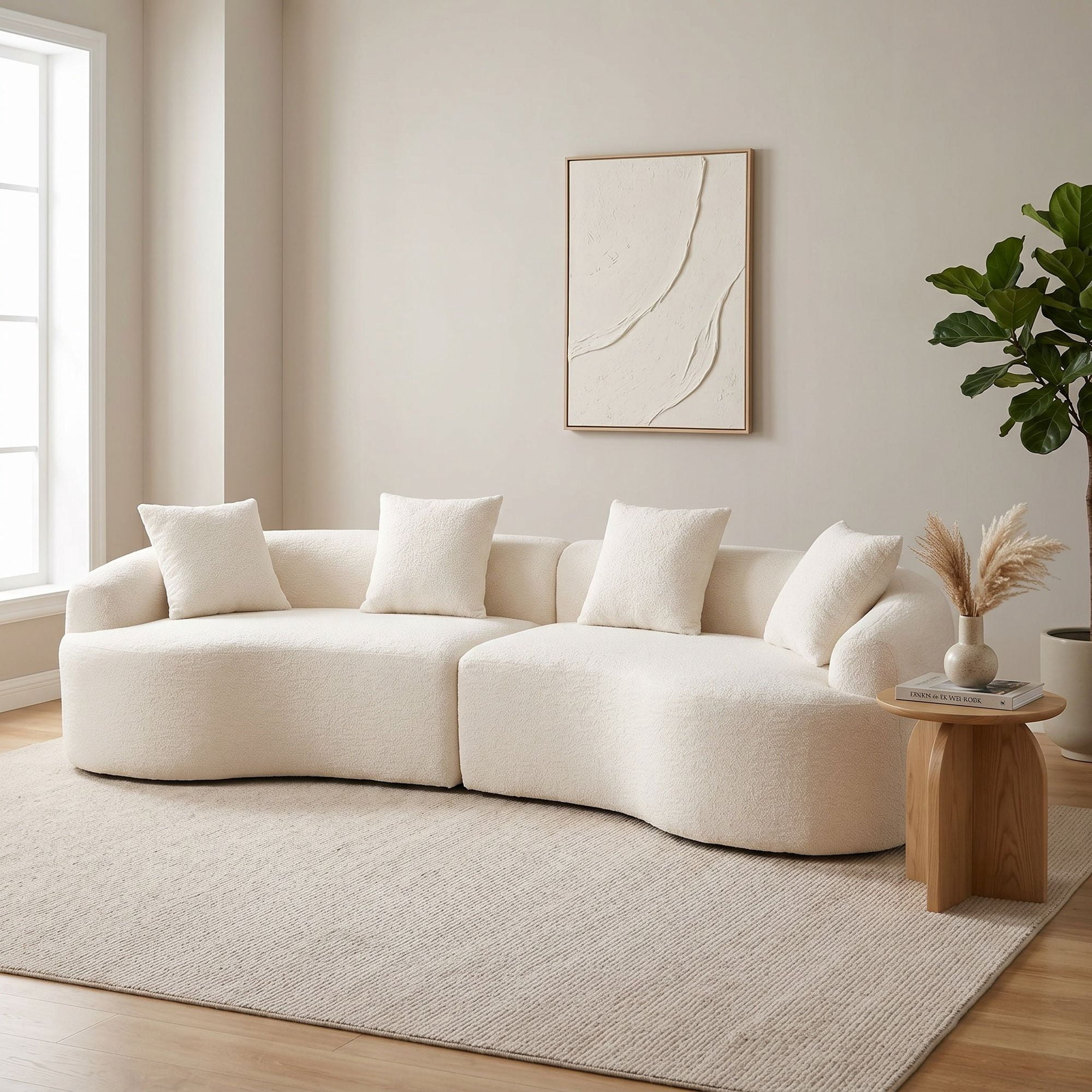 Sailvan 110" Boneless Modular Sectional, Chenille Sleeper Couch for Living Room Apartment