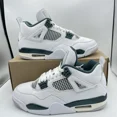 thumbnail image 1 of Ni - ke Ni - ke Air Jordan 4 Retro Shoes Oxidized Green Men's Size 9.5 White FQ8138-103, 1 of 5