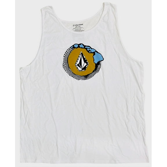 Volcom Men's Tank Top Looper Sleeveless Tee T-Shirt (XXX-Large, White)