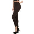 thumbnail image 3 of Sakkas Women's Patterned Soft Fleece Lined High Waist Leggings - Coffee - One Size, 3 of 4