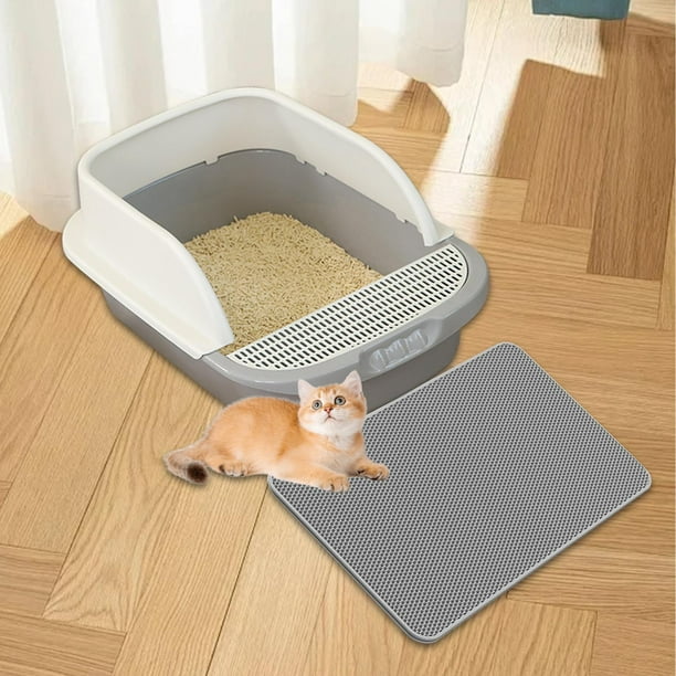 Mat de arena de gato Mat de captura de arena portátil Bandeja para gatos Bandeja de arena Caja de arena de alfombrilla para suministros para mascotas 30x45cm
