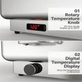 thumbnail image 3 of 9QT Electric Chafing Dish Buffet Set with Digital Temperature Control, Stainless Steel Food Warmer with Warming Tray and Lid, Portable Catering Server for Parties Weddings Banquets, 23x14x11 Inch, 3 of 6