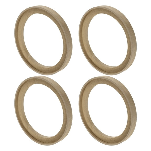 Unique Bargains 4 Pcs Universal 6.5 Inch Speaker Subwoofer Mounting Spacer Rings Solid Wood Beige