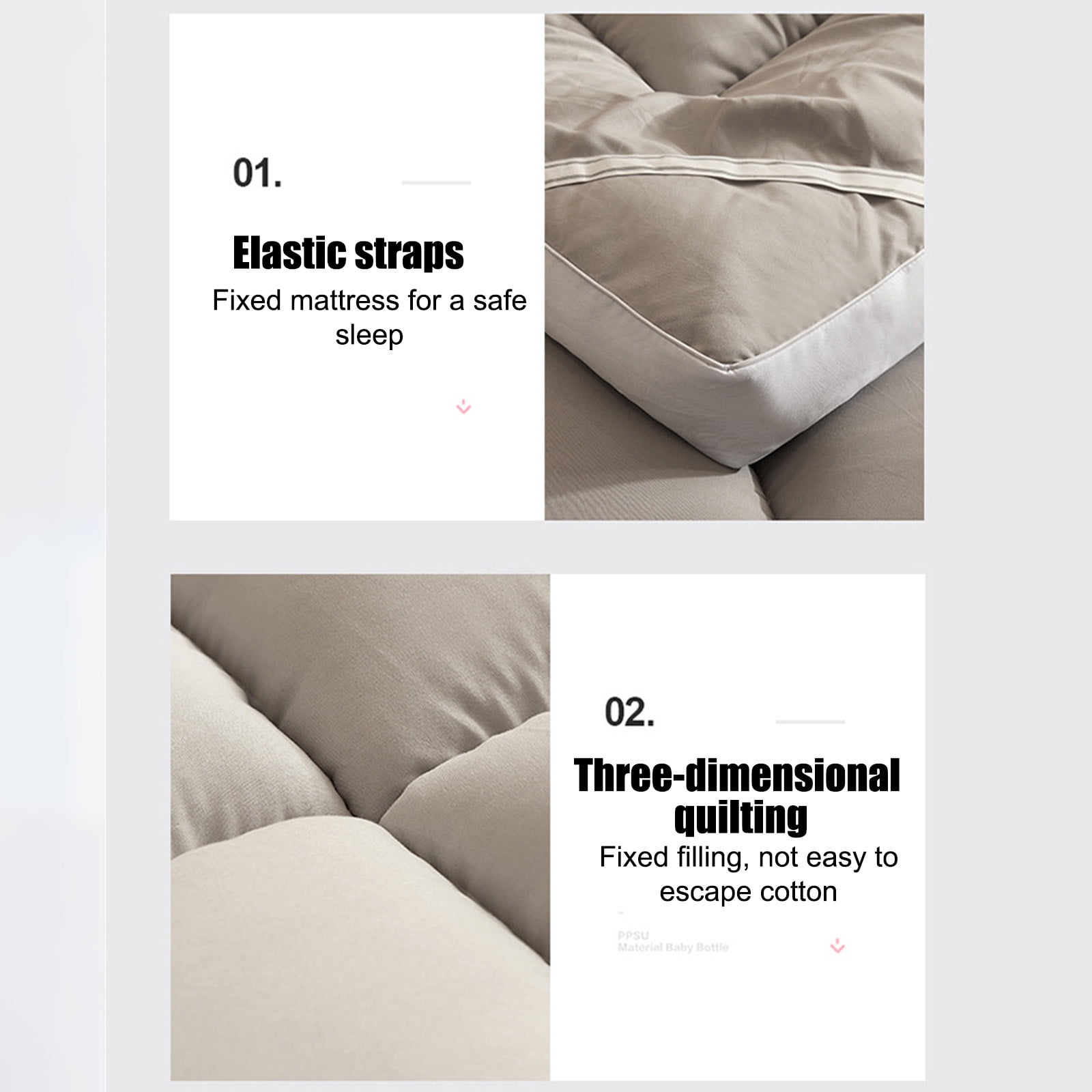 Class Fiber Mattress,59.06x78.74" Thickened Soft Padded Mattress with Water Washed Brushed Fabric,Breathable Humidity Wicking,Foldable Design for Easy Storage,Ideal for Full Size Bed