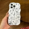thumbnail image 3 of Cute Graffiti Cartoon Dog Wavy Frame Hard Phone Case Compatible with iPhone Case (White,iPhone 12 Pro Max), 3 of 6