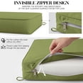 thumbnail image 7 of Snubbull Outdoor Deep Seat Cushion Set, 4 Pieces 24"x24"x5" Patio Furniture Replacement Cushions with Tie Straps, Waterproof Fade Resistant Removable Zipper Cover, Light Green, 7 of 7