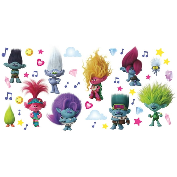 DreamWorks Trolls 3 Band Together with Glitter Wall Decals