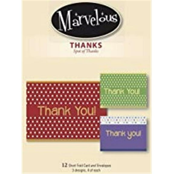 Artbeat of America 156682 Thanks-New Marvelous No.167 Boxed Card, Pack of 12
