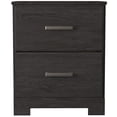 thumbnail image 2 of Wren 24 Inch Modern Rustic Wood Nightstand 2 Drawers Oak Grain Black - Saltoro Sherpi, 2 of 6