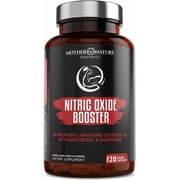 Mother Nature Organics Nitric Oxide Booster Supplement for Men 120 ct