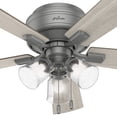 thumbnail image 2 of Hunter Fans 52" Crestfield Lighted Ceiling Fan Matte Silver with Light Gray Oak Blades and Integrated LED, 2 of 10