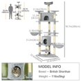 thumbnail image 2 of 79" Tall Cat Tree Condo with Scratching Posts & Toys - Light Grey Multi-Level Activity Center for Indoor Cats - Sturdy Bamboo & Plush Design for Living Room or Bedroom, 2 of 7