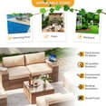 thumbnail image 6 of Jolydale 6 Pieces Outdoor Patio Furniture Sets, PE Rattan Wicker Sectional Sofa with Coffee Table for Lawn, Backyard,Balcony, Beige, 6 of 8