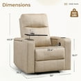 thumbnail image 5 of Bonzy Home Electric Power Recliner Chair Set of 3, Home Theater Seating with Swivel Tray Cup Holders USB Port & Hidden Storage, Reclining Chair Sofa Furniture for Movie Room, Beige, 5 of 8