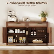 HIPPIY Co.ltd Sideboard Buffet Cabinet with Rattan Doors, Kitchen Storage Cabinet with Drawers and… — $109.99 (45% off)
