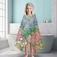 thumbnail image 6 of Pioneer Flower Floral Print Pattern Hooded Bath Towel，60"x35" for Ages 3 To 12 Kids, Quick Dry Lightweight Soft Microfiber Hood Beach Towel Cover Up for Kids, 6 of 7