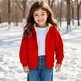 thumbnail image 2 of KAUOD Girls Fleece Lined Hoodies Winter Padded Warm Zip up Fuzzy Jackets with Pockets Kids Plain Long Sleeve Outwear, 2 of 9