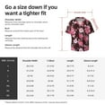 thumbnail image 6 of Uemuo Rose Flowers Pattern Cotton Linen Short Sleeve Shirts,Casual Lightweight Button Down Shirts,Vacation Beach Summer Tops-, 6 of 7