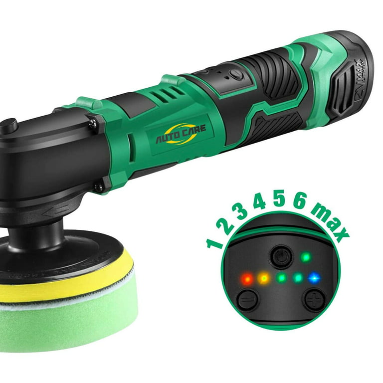 4 Mini Cordless Car Polisher Rotary Buffer Kit with Battery for Waxer,  600-3000 RPM, 5-Speeds 