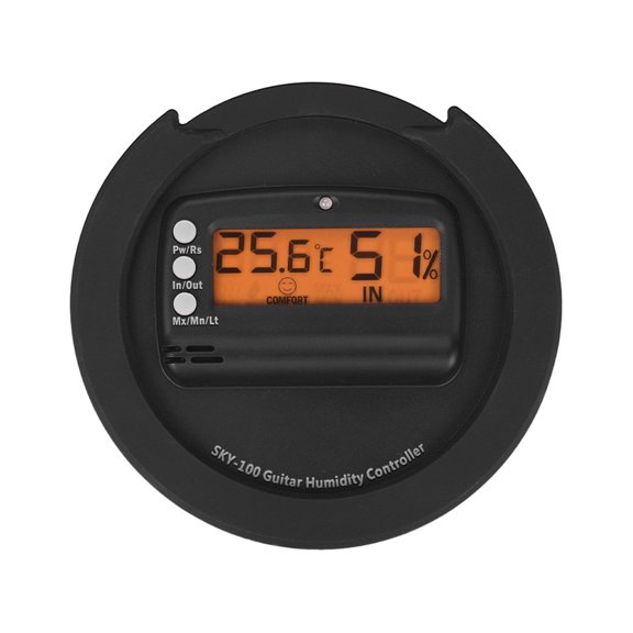 Tapa de boca VERTECHnk SKY-100 Agujero de sonido de guitarra Higrómetro digital y sistema de humidificación Cubierta de agujero de sonido Dia.100mm para guitarras populares acústicas EQ VERTECHNK Tapa de boca