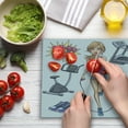 thumbnail image 3 of Fitness Cutting Board, Young Cartoon Girl Working at Gym Bike Treadmillfits and Words, Decorative Tempered Glass Cutting and Serving Board, Large Size, Multicolor, by Ambesonne, 3 of 5