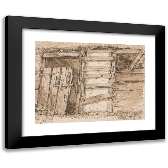 James Ward 14x12 Black Modern Framed Museum Art Print Titled - An Outhouse Wall