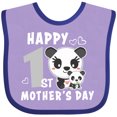 thumbnail image 3 of Inktastic Happy First Mothers Day with Panda Bears Boys or Girls Baby Bib, 3 of 4