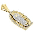 thumbnail image 4 of 10K Yellow Gold Genuine Diamond Mother Mary of Jesus Pendant 2.60" 3D Charm 1 CT, 4 of 6