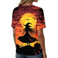 thumbnail image 6 of Stamzod Halloween Shirts for Women V Neck Henley Button Up Dressy Tops Short Sleeve Graphic Tee Casual Work Blouse Loose Fit, 6 of 9