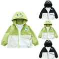 thumbnail image 5 of Atogsazn Toddler Baby Boys Girls Jacket Kids Cute Print Zip Up Windproof Coat Spring Fall Clothes Outerwear Fashion 10-Black 4-6 Years, 5 of 5