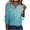 Light Blue-Shirts, variant on Jsaierl 3/4 Sleeve Womens Tops Plus Size Button Up V Neck Shirts Retro Print Ladies Blouses Going Out Retro T-shirts Top S-3XL