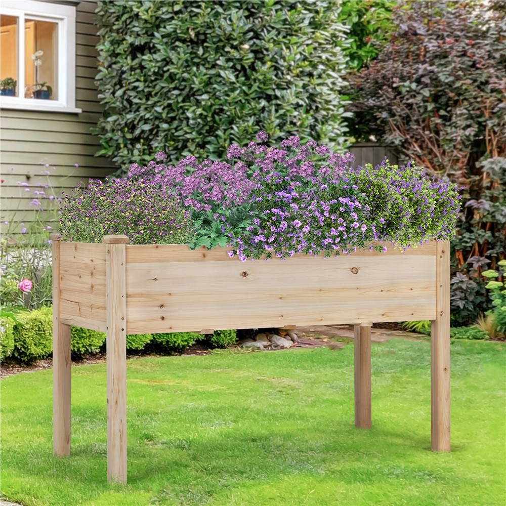 Outdoor Garden Patio Rugged Wood Looking Herbs Flower Animal Butterfly Planter 
